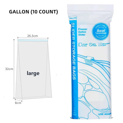 Reusable Food Storage Bags Bpa-Free Freezer Bags Leak-Proof Fresh Seal Bag Ziplock Storage Bags