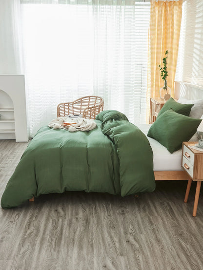 Army Green Duvet Cover Set Twin Queen King Size Boho Farmhouse Bedding Set 3 Pcs Super Soft Breathable Microfiber Duvet Cover 1 Duvet Cover with Zipper 2 Pillowcases No Comforter Gifts for Women&Men School Bedding