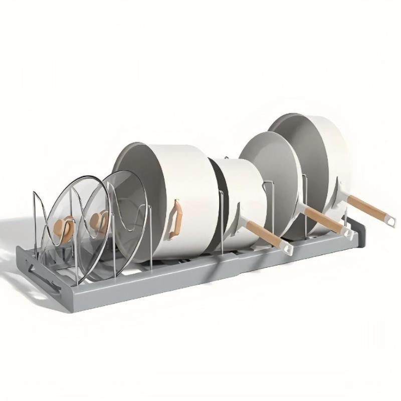 Kitchen Pot Organization Storage Rack, Adjustable Kitchen Pot Lid Organizer Storage Rack, Multifunctional Stainless Expandable Kitchen Storage Organizer, Kitchen Gadgets, Kitchen Cabinet Organizers, Household Art Craft Supplies, Adjustable Standing Shelf