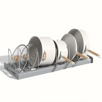 Kitchen Pot Organization Storage Rack, Adjustable Kitchen Pot Lid Organizer Storage Rack, Multifunctional Stainless Expandable Kitchen Storage Organizer, Kitchen Gadgets, Kitchen Cabinet Organizers, Household Art Craft Supplies, Adjustable Standing Shelf