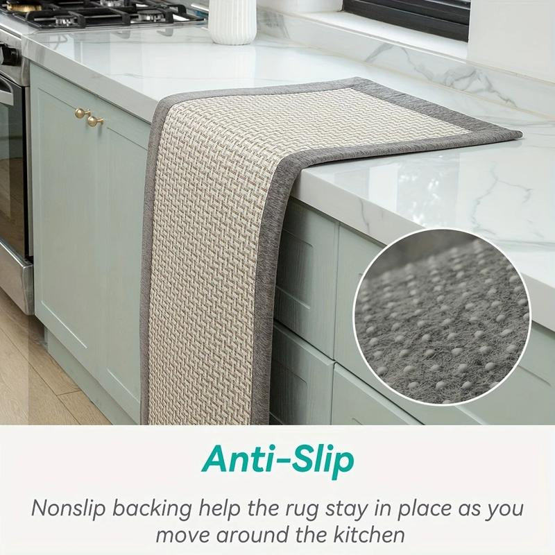 2Pcs Large Kitchen Rugs and Mats Non Slip Washable Kitchen Runner Rug Absorbent Farmhouse Style Kitchen Floor Mats for in Front of Sink