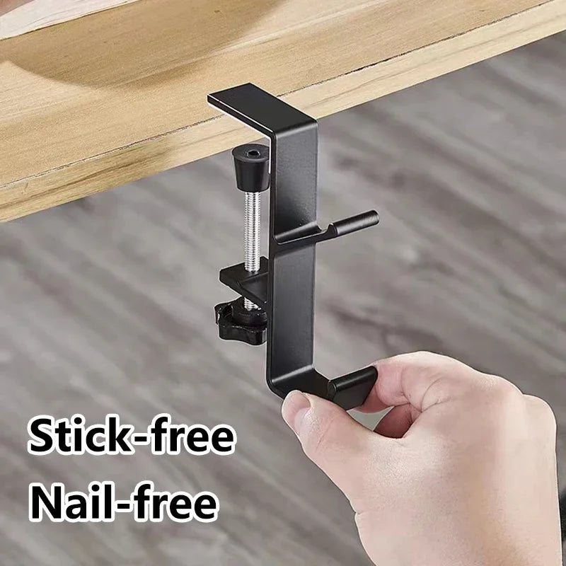 1PC Adjustable Desk Edge Hook Gaming Headset Desk Hanger Backpack Storage Hanging Hook Holder Punch-Free Home Office Organizer