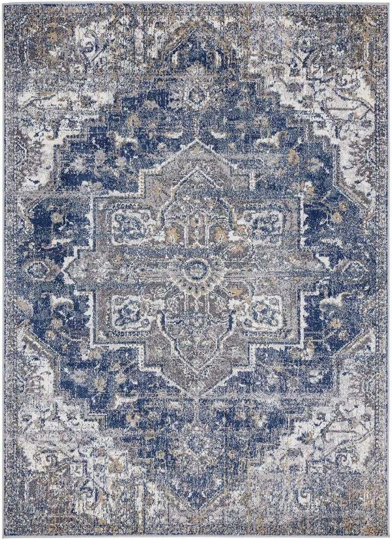 Hampstead Oriental Yellow with Blue 8X10 Area Rug 5623
