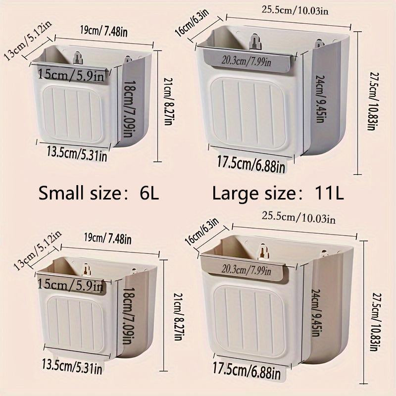 Foldable Kitchen Trash Can, 1 Count Hanging Garbage Storage Bucket, Kitchen Bin, Space-Saving Kitchen Accessory for Home, Kitchen Waste