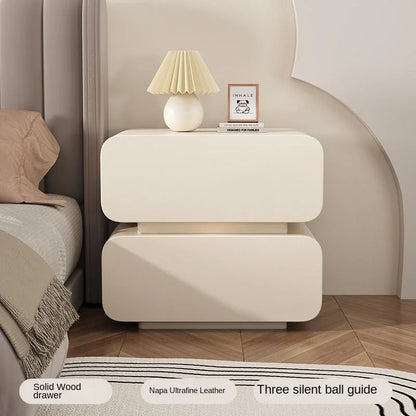 Cream Wind Bedside Table Simple Modern Solid Wood Bedside Storage Cabinet Home Bed Cabinet Bedroom Small Bedside Cabinet