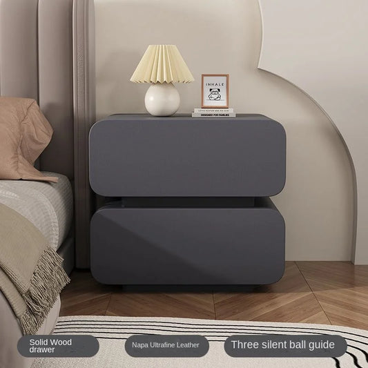 Cream Wind Bedside Table Simple Modern Solid Wood Bedside Storage Cabinet Home Bed Cabinet Bedroom Small Bedside Cabinet