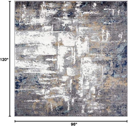 Gray 8 Ft.X 10 Ft Hampstead Abstract Area Rug