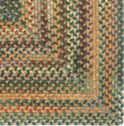 American Heritage Tan Multi 7' 0" X 9' 0" Concentric Rectangle Braided Rug