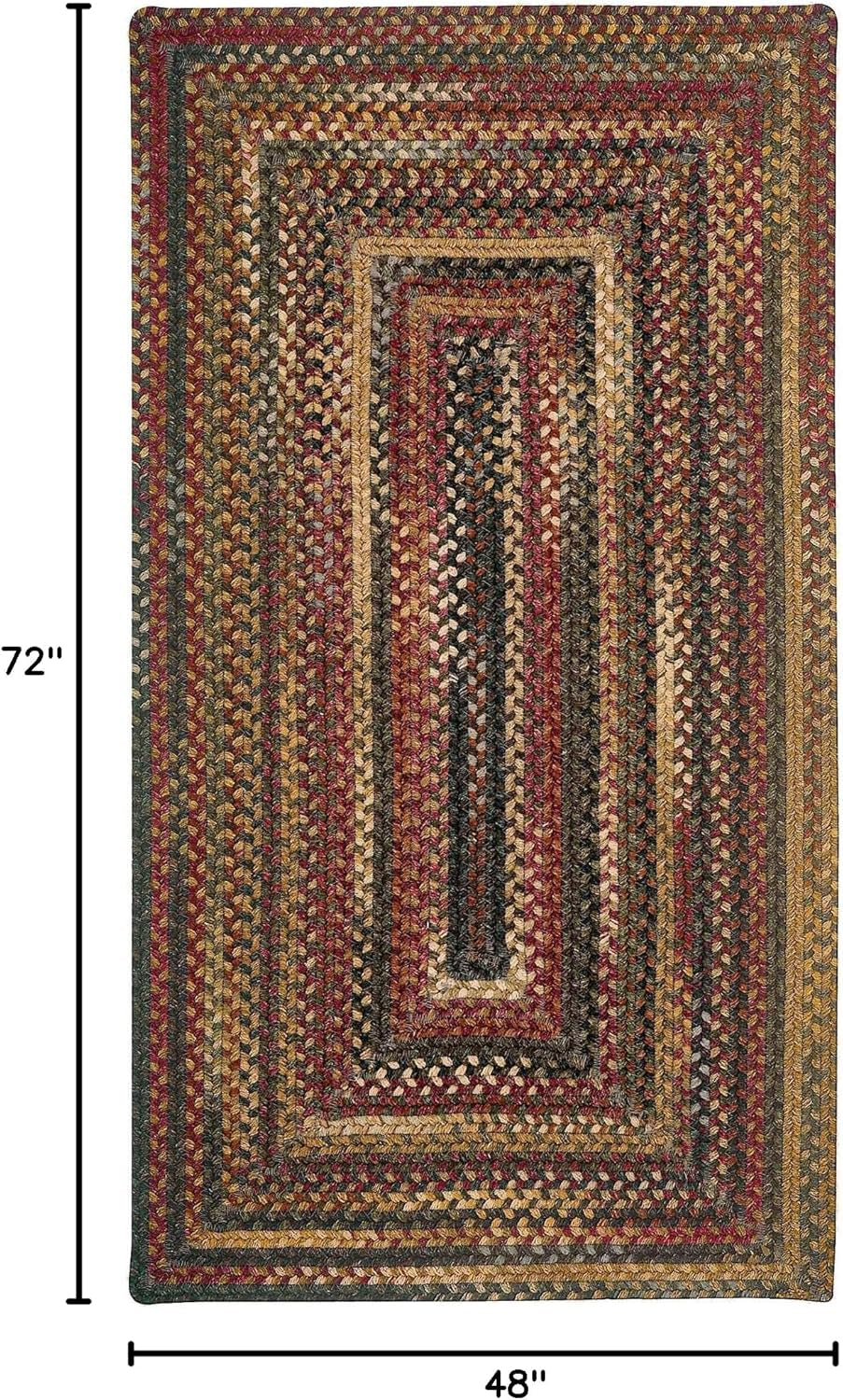 American Heritage Woodstone 4' 0" X 6' 0" Concentric Rectangle Braided Rug