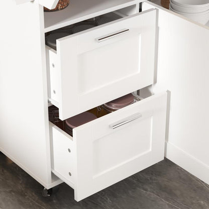 FUFU&GAGA Kitchen Island with Storage, Rolling Kitchen Island on Wheels with Drop-Leaf Bar Countertop, Island Table for Kitchen with Side Open Spice Rack and Tower Rack, Extra Storage for Kitchen