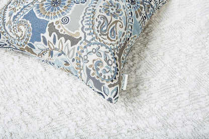 Pack of 2 Oblong Rectangular Throw Pillow Cover Cushion Cases for Sofa Couch Chair,Paisley Pattern,12X20 Inches,Blue Brown Cream Multicolor