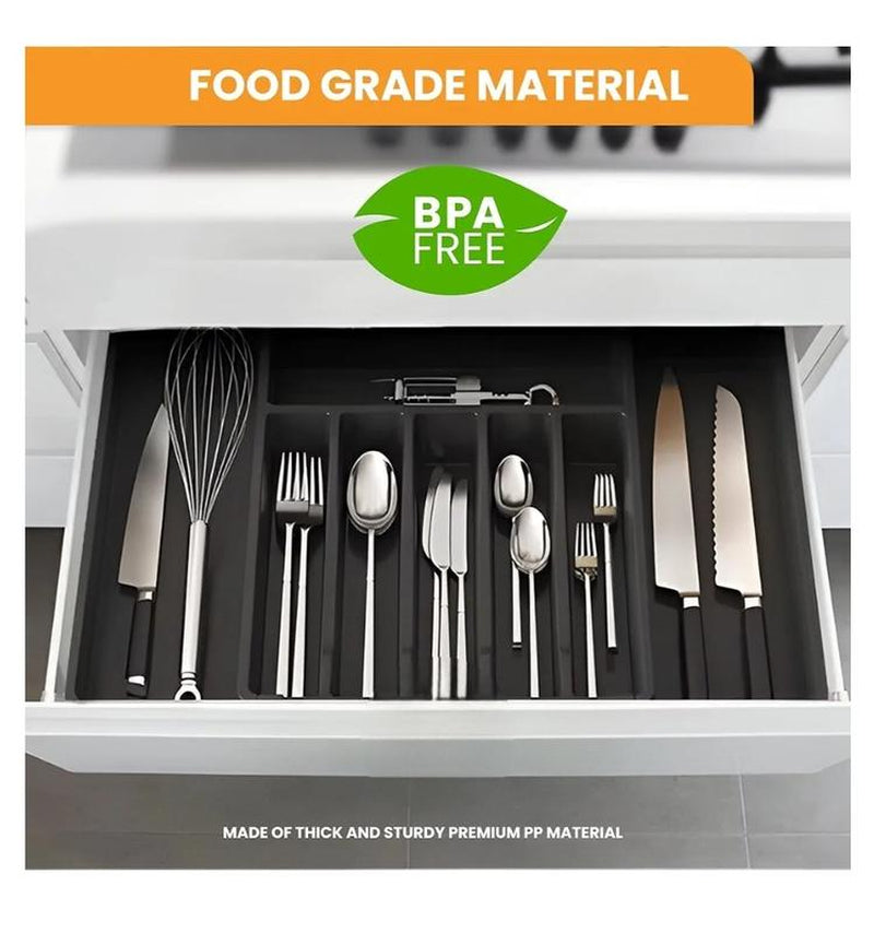 Expandable Silverware Drawer Organizer - Utensil Drawer Organizer - Kitchen Organizers and Storage - Silverware Organizer - Kitchen Drawer Organizer - Utensil Organizer for Kitchen Drawers