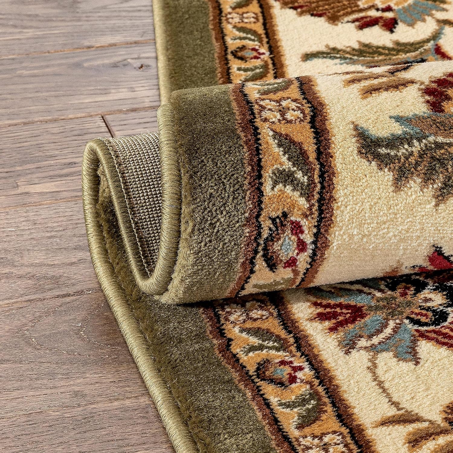 Sultan Sarouk Green Oriental Floral Formal Traditional Area Rug 7' X 9' Easy Clean Stain Fade Resistant Shed Free Modern Classic Contemporary Thick Soft Plush Living Dining Room Rug