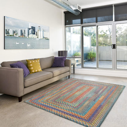 American Heritage Multi 3' 0" X 5' 0" Concentric Rectangle Braided Rug