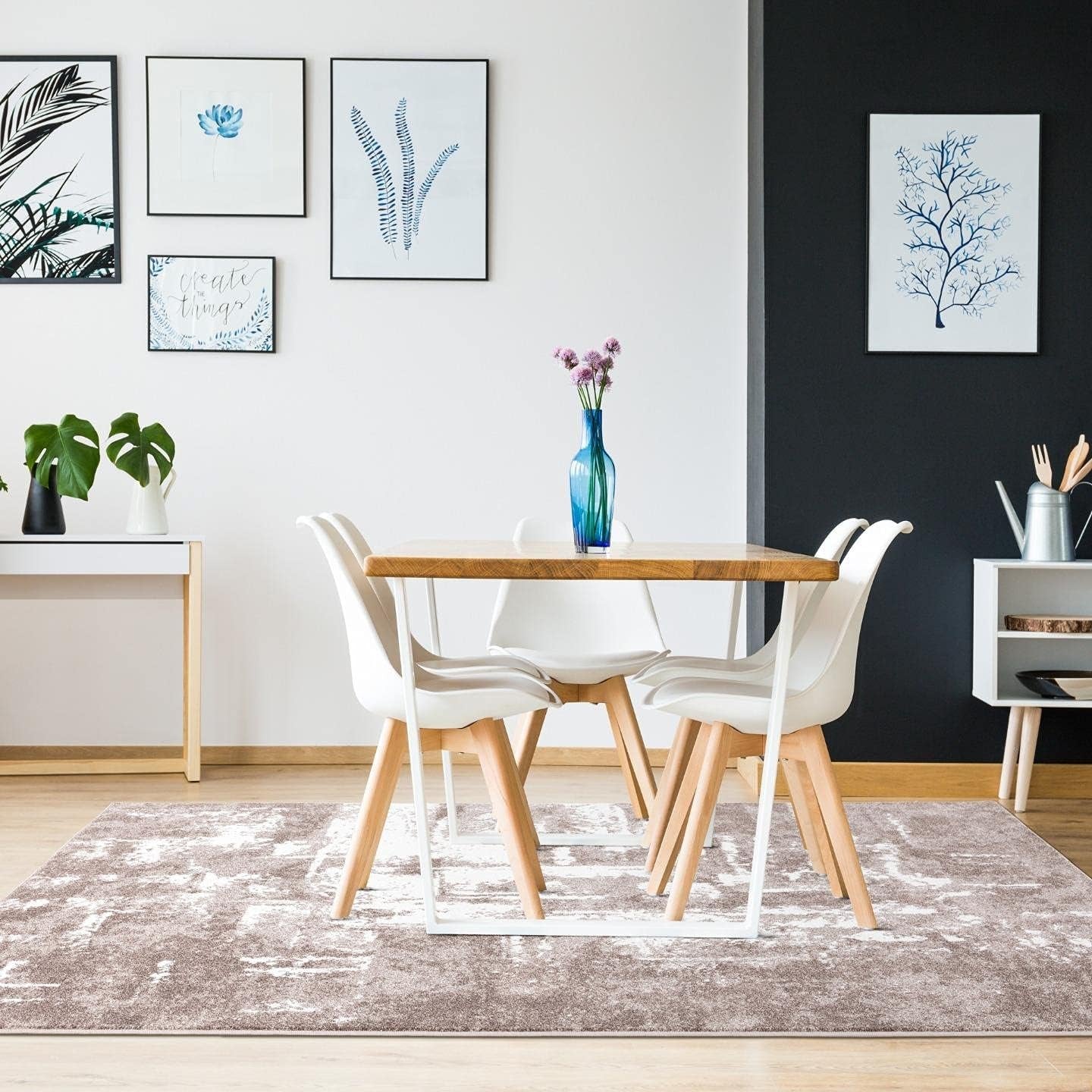 Hampstead Abstract Area Rug - Medium Pile, Modern Area Rug, Beige / 8 X 10