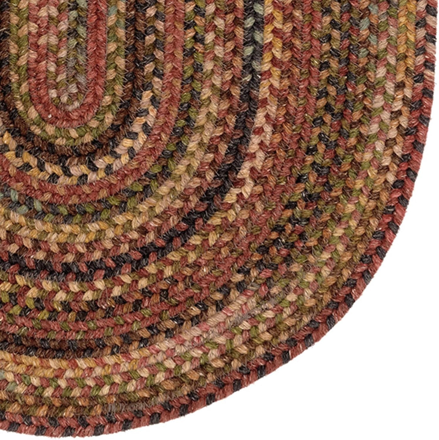 American Heritage Woodstone 4' 0" X 6' 0" Oval Braided Rug