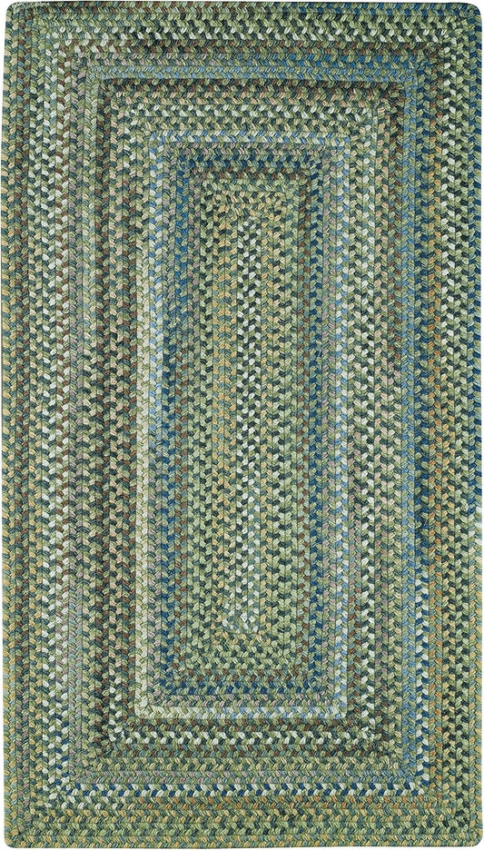 American Heritage Sage 0' 24" X 0' 36" Concentric Rectangle Braided Rug
