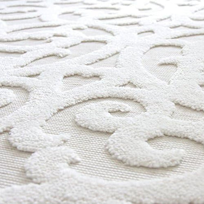 Orian Sculpted 4704 Indoor/Outdoor High-Low Debonair Natural Area Rug, 5'2" X 7'6", Ivory