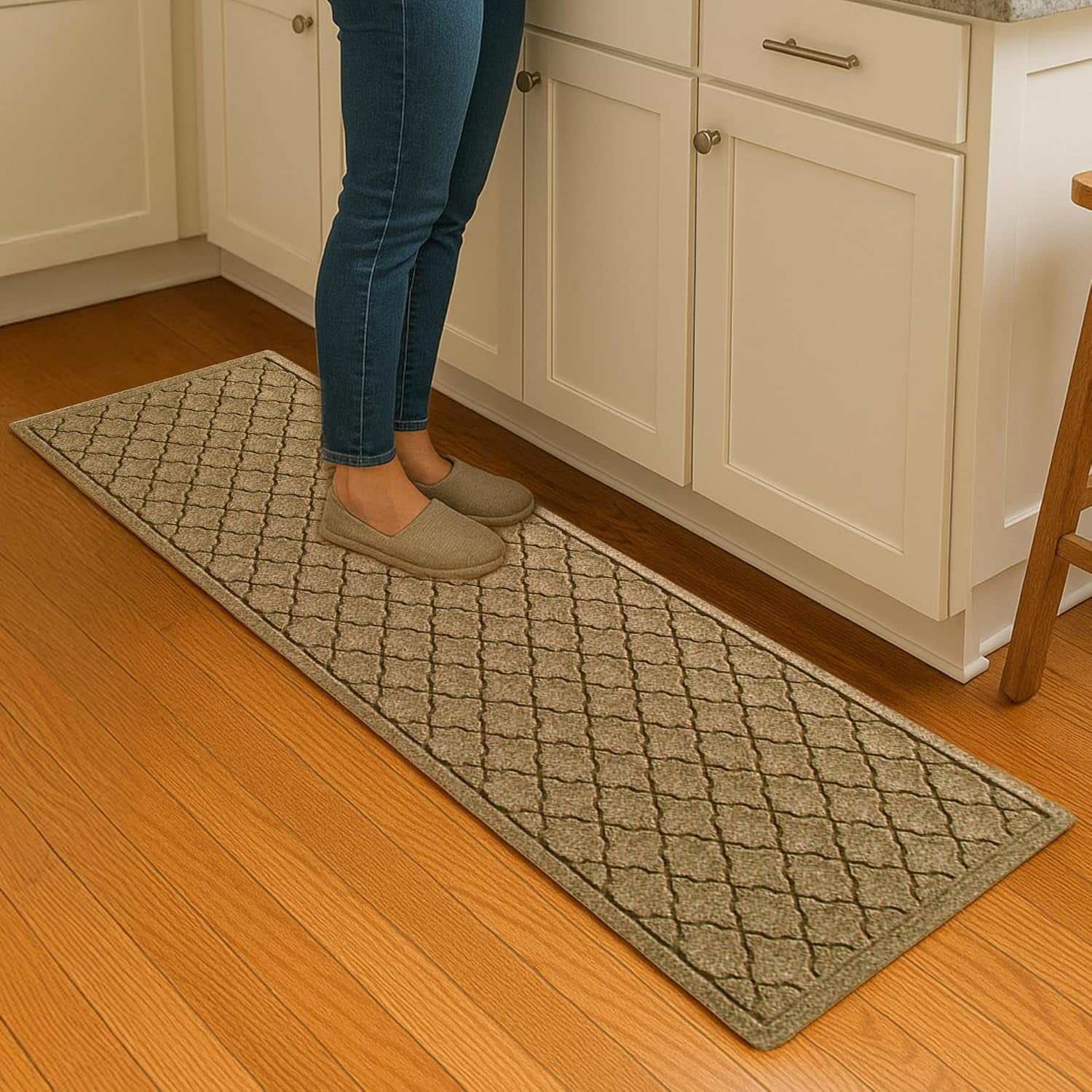 Waterhog Heavy Duty Runner Door Mat, 2' X 5', Made in USA, Durable & Skid-Resistant Entryway Mat, Water-Trapping, Indoor/Outdoor Decorative Floor Covering, Cordova Collection, Khaki/Camel