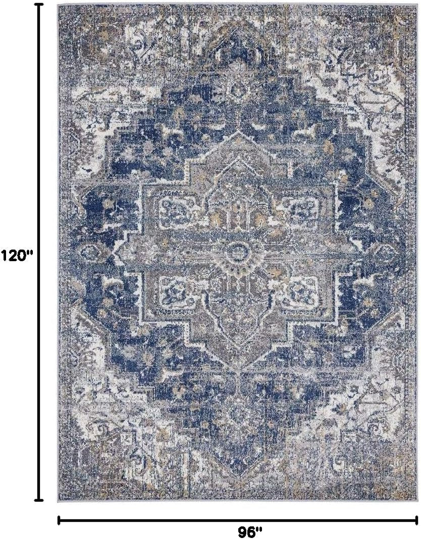 Hampstead Oriental Yellow with Blue 8X10 Area Rug 5623