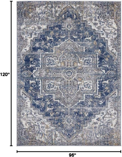 Hampstead Oriental Yellow with Blue 8X10 Area Rug 5623