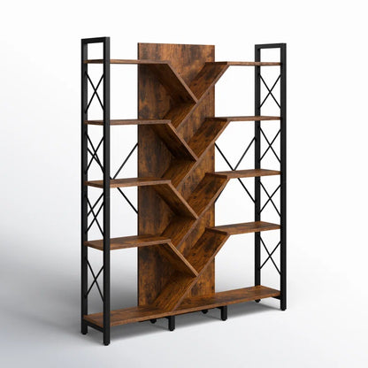 Mong 70" H X 55"W Display Shelves Wood Etagere Bookcase