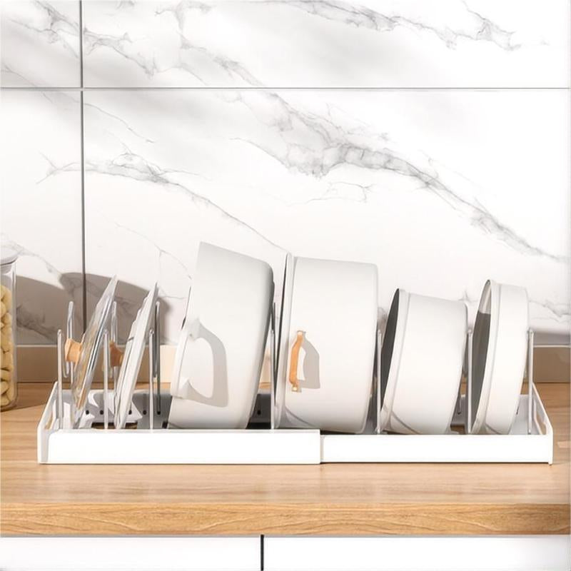 Kitchen Pot Organization Storage Rack, Adjustable Kitchen Pot Lid Organizer Storage Rack, Multifunctional Stainless Expandable Kitchen Storage Organizer, Kitchen Gadgets, Kitchen Cabinet Organizers, Household Art Craft Supplies, Adjustable Standing Shelf