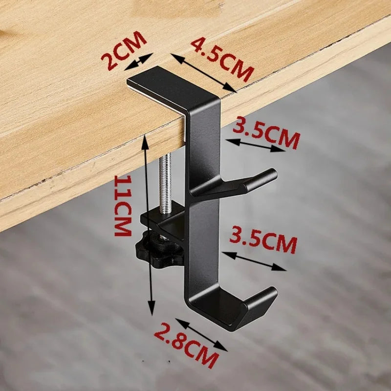 1PC Adjustable Desk Edge Hook Gaming Headset Desk Hanger Backpack Storage Hanging Hook Holder Punch-Free Home Office Organizer