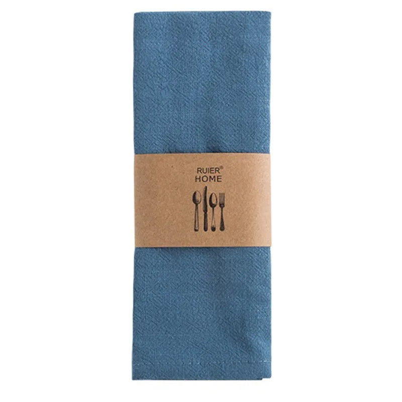 Nordic Cotton Linen Tea Napkin, Table Handkerchief, Cloth for Dinner Party, Restaurant Bowl, Teapot Cleaning Towel