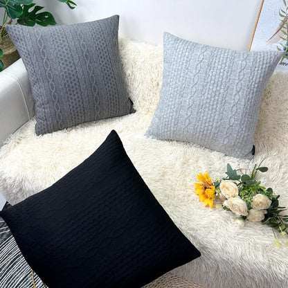 Black Pillow Covers, Pack of 2 Super Soft Elegant Modern Daily Cushion Covers Decorative Stretchy Pillow Cases for Sofa Bed Car Chair, 18 X 18 Inch(Black)