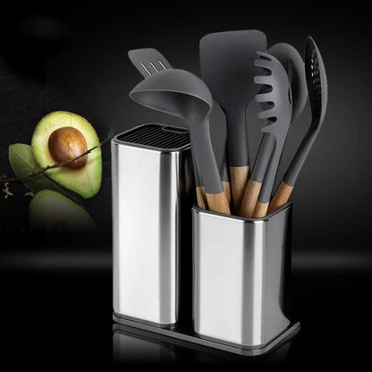 Quick Grab Knife Station – Large-Capacity Stainless Steel Organizer for Safe & Easy Kitchen Tool Storage Holder