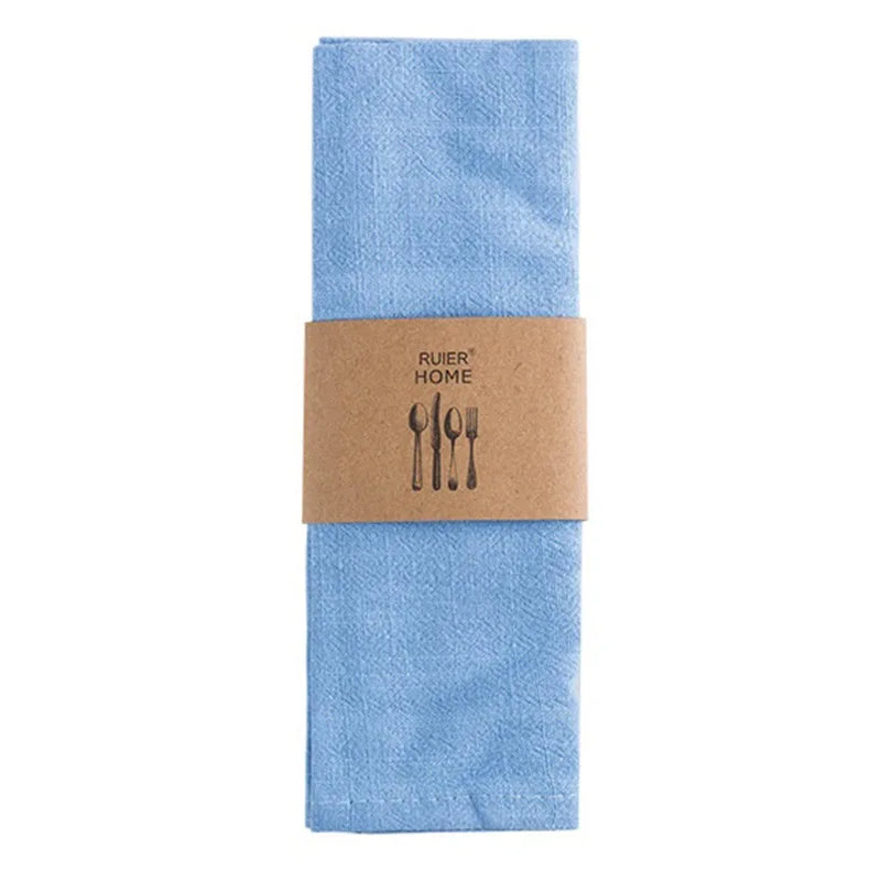 Nordic Cotton Linen Tea Napkin, Table Handkerchief, Cloth for Dinner Party, Restaurant Bowl, Teapot Cleaning Towel