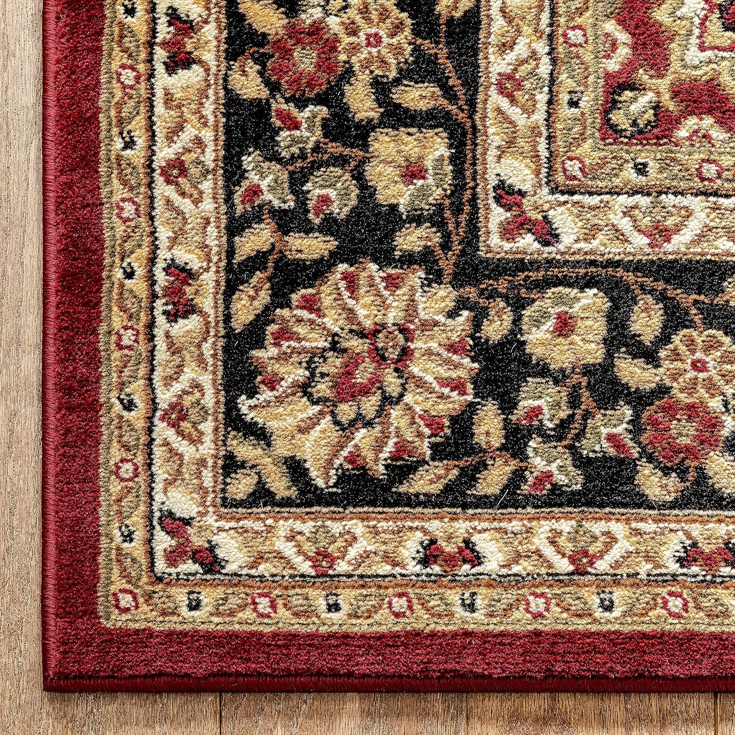 Barclay Medallion Kashan Red Traditional Area Rug 6'7'' X 9'6''