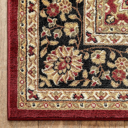 Barclay Medallion Kashan Red Traditional Area Rug 6'7'' X 9'6''