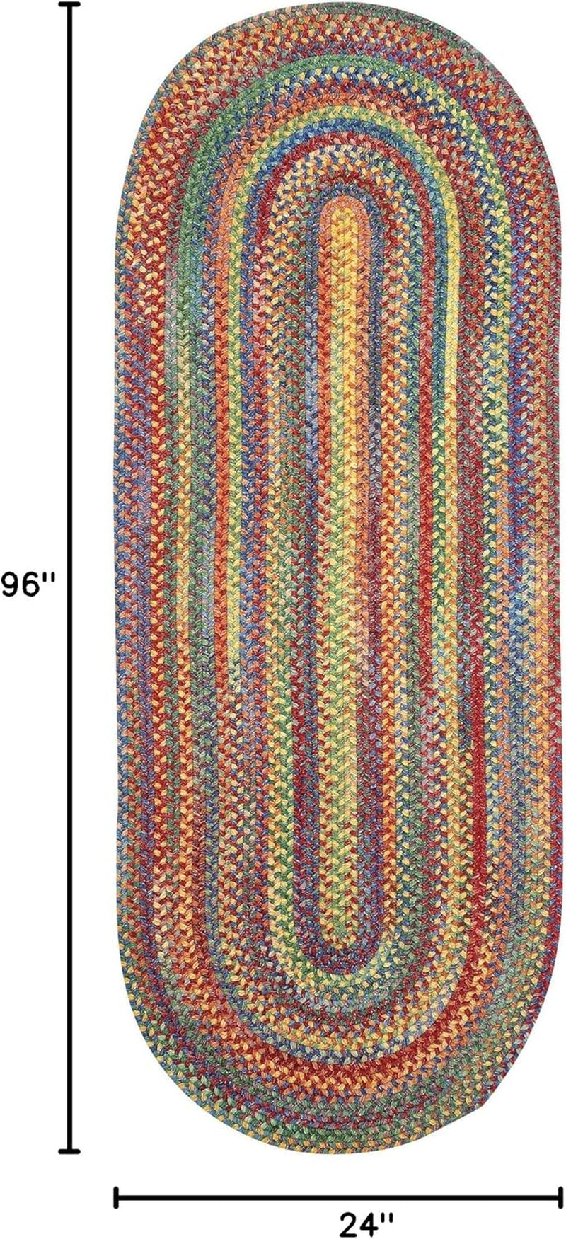 American Heritage Multi 2' 0" X 8' 0" Runner Oval Braided Rug