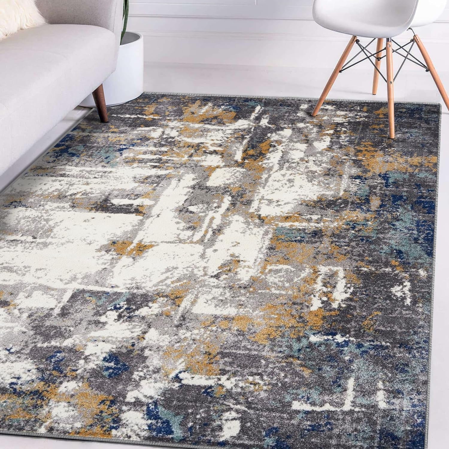 Gray 8 Ft.X 10 Ft Hampstead Abstract Area Rug