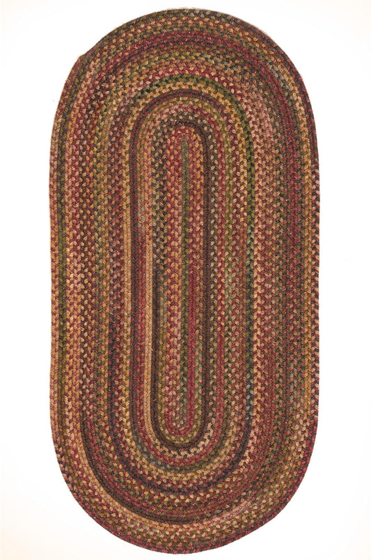 American Heritage Woodstone 4' 0" X 6' 0" Oval Braided Rug