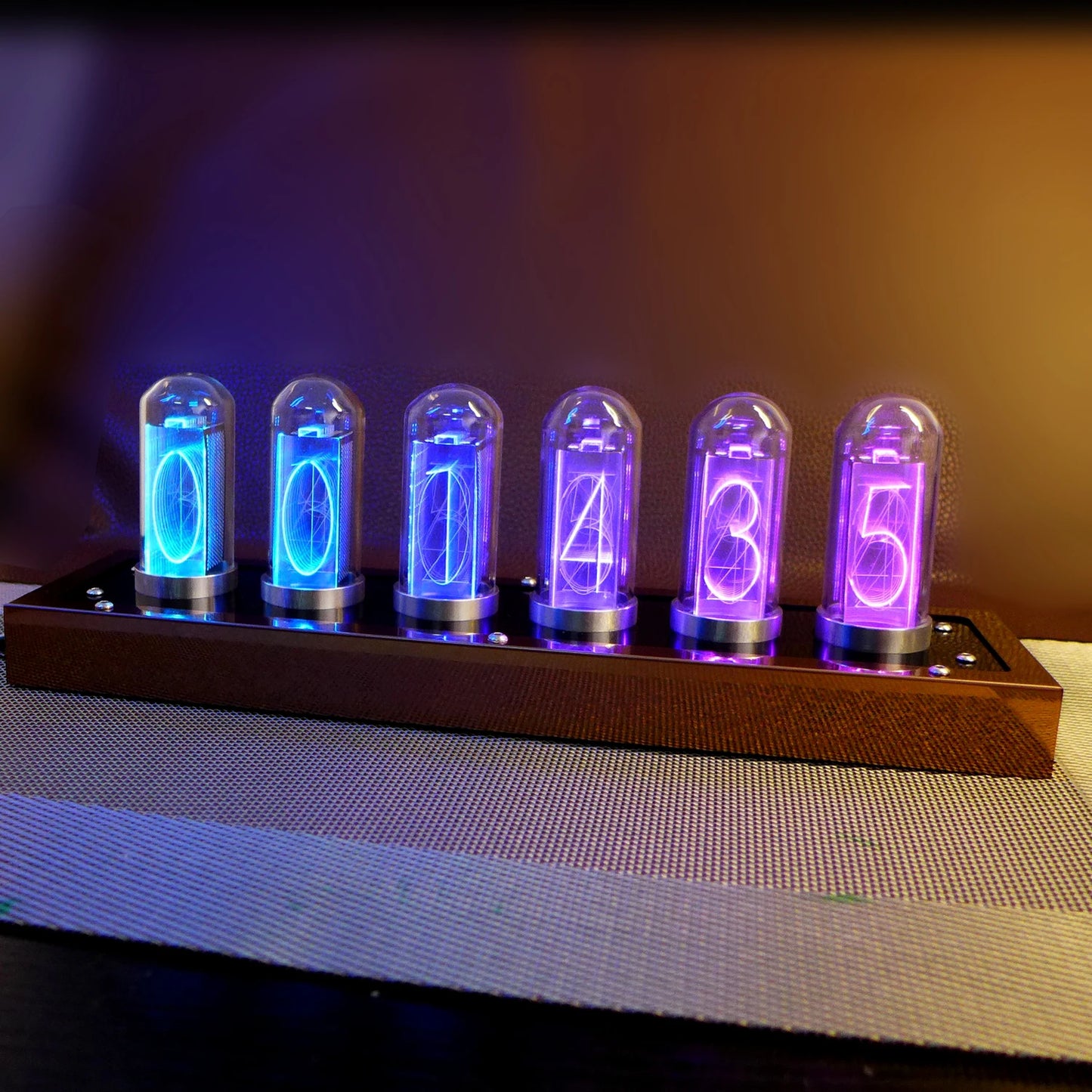Led Pseudo Glow Tube Clock Retro Clock Atmosphere Lamp Luminous Clock Alarm Clock Living Room Decoration Gift
