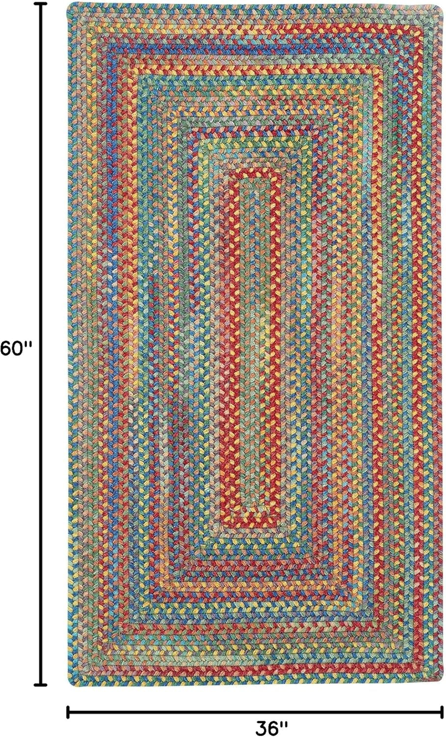 American Heritage Multi 3' 0" X 5' 0" Concentric Rectangle Braided Rug