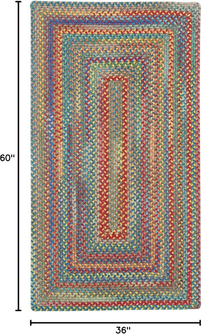 American Heritage Multi 3' 0" X 5' 0" Concentric Rectangle Braided Rug
