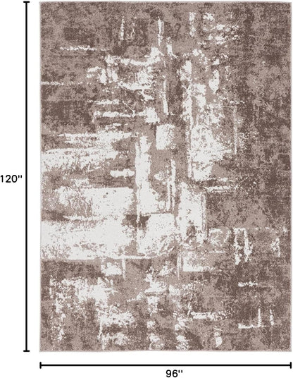 Hampstead Abstract Area Rug - Medium Pile, Modern Area Rug, Beige / 8 X 10