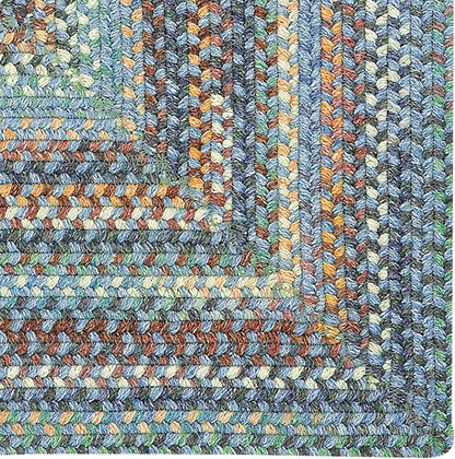 American Heritage Legacy Blue 7' 0" X 9' 0" Concentric Rectangle Braided Rug