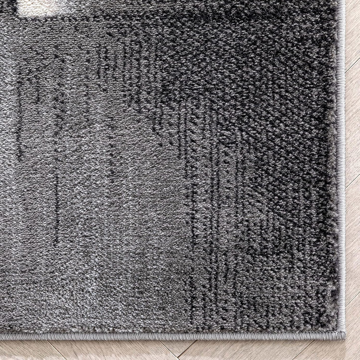 Good Vibes Louisa Gold Modern Geometric Boxes 7'10" X 9'10" 3D Texture Area Rug