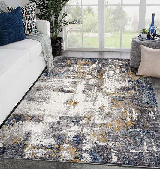 Gray 8 Ft.X 10 Ft Hampstead Abstract Area Rug