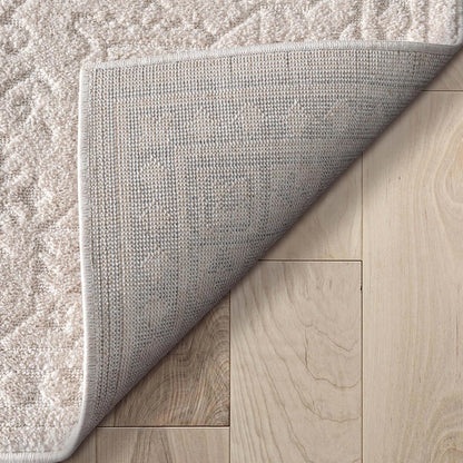 Harlow Collection Cloud Medallion Ivory - Modern Tribal Minimalist 8X10 Area Rug - Ideal for Living Room, Dining Room & Bedroom - Durable, Stain Resistant & Easy to Clean