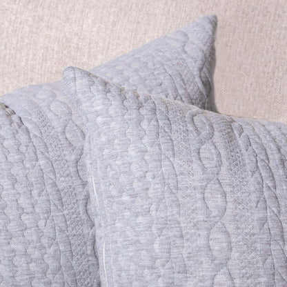 Pack of 2 Super Soft Decorative Throw Pillow Covers Square Cushion Cases Pillowcases for Couch Sofa Bedroom Car Modern Embossed Patterned,20 X 20 Inch,Light Grey
