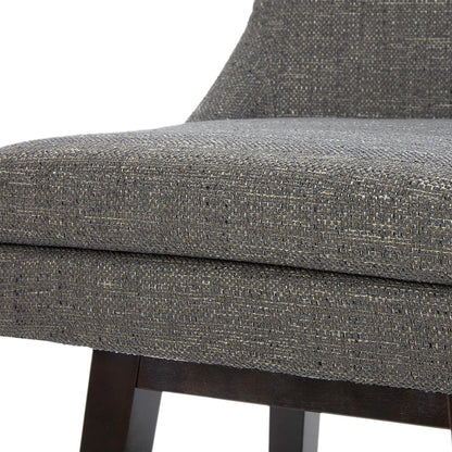 Counter Height Swivel Bar Stools with Back Set of 2, FSC Certified Upholstered Fabric Bar Stool, 26.8" H Seat Height, Fabric in Fog