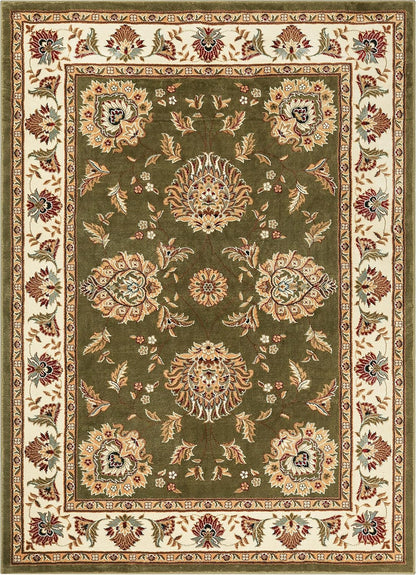 Sultan Sarouk Green Oriental Floral Formal Traditional Area Rug 7' X 9' Easy Clean Stain Fade Resistant Shed Free Modern Classic Contemporary Thick Soft Plush Living Dining Room Rug