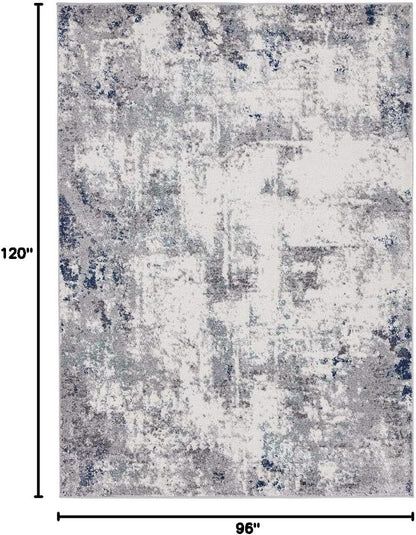 Hampstead Abstract Area Rug - Medium Pile, Modern Area Rug, Ivory / 8 X 10
