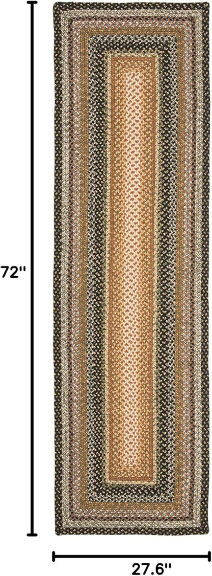 Washable Rug Braided Collection - 2'3" X 6' Runner, Multi, Weather Resistant & Easy Cleaning, Ideal for Patio, Backyard, Mudroom, Deck, Hallway, Kitchen (BRD308A)